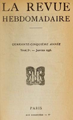 1936 La Revue hebdomadaire