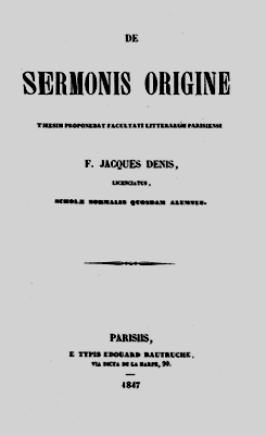 1847.Denis.De sermonis origine