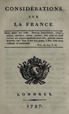 1797 Maistre Considerations londres