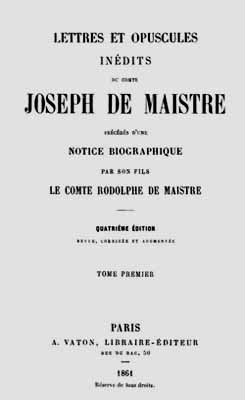 1861 maistre lettres inedites