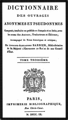 1809 dictionnaire ouvrage anonyme