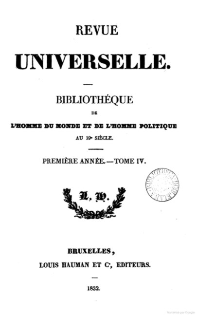 1832 revue universelle t4