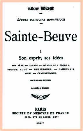seche Sainte Beuve titre