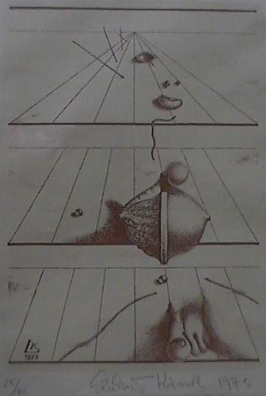 Lithographie 1975 Kandl nue1